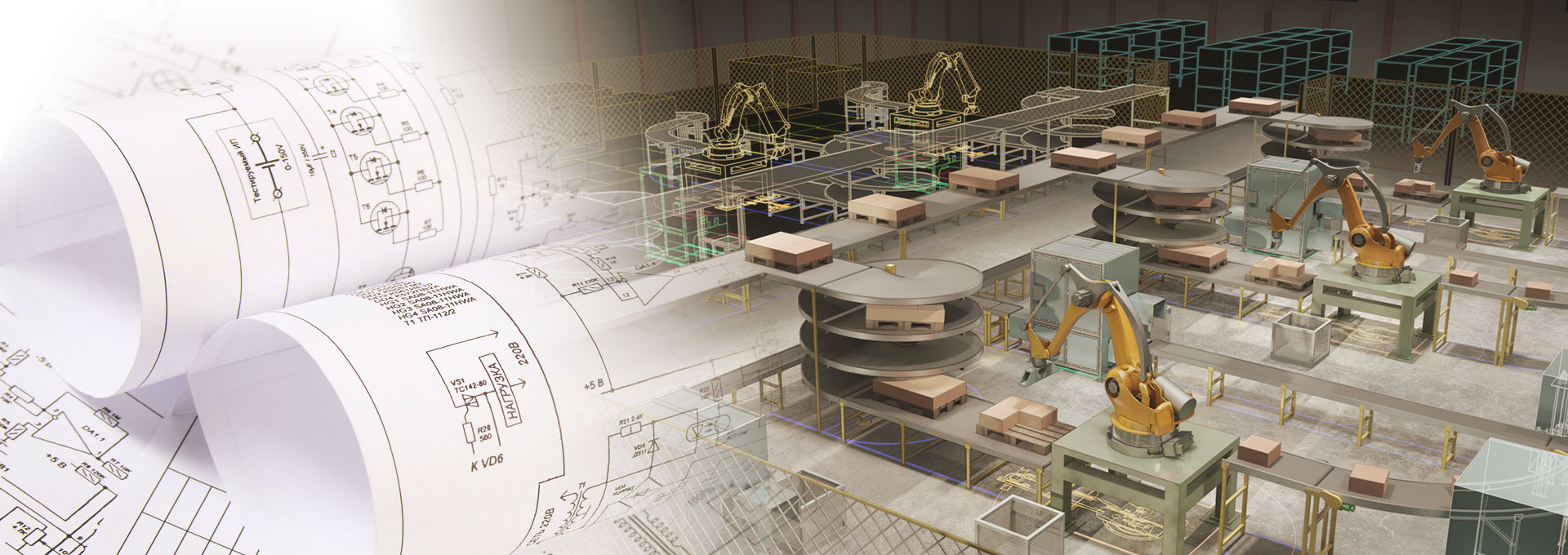 Immagine con braccio meccanico e bordo macchina, fornitura di servizi per il settore industriale